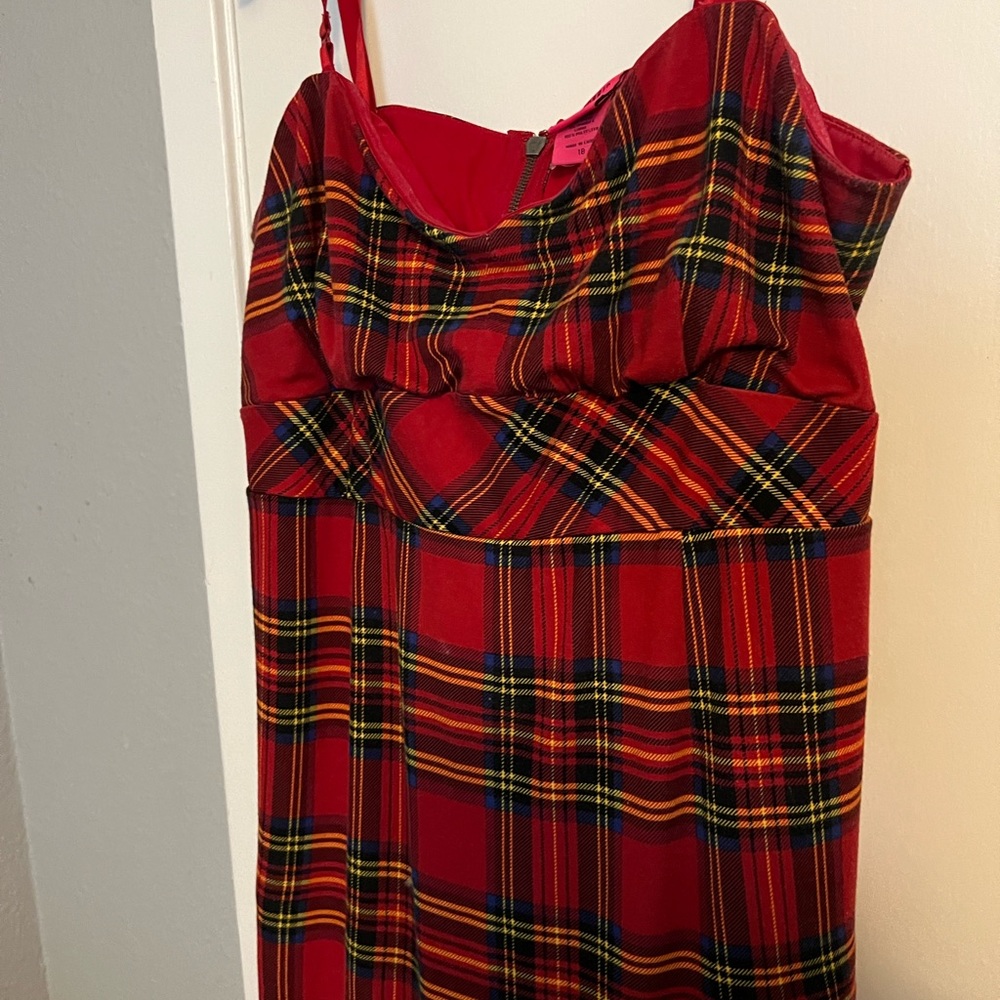 Torrid Betsey Johnson red 90s plaid dress